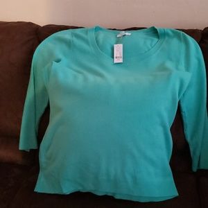 Blue green sweater 3/4 sleeves